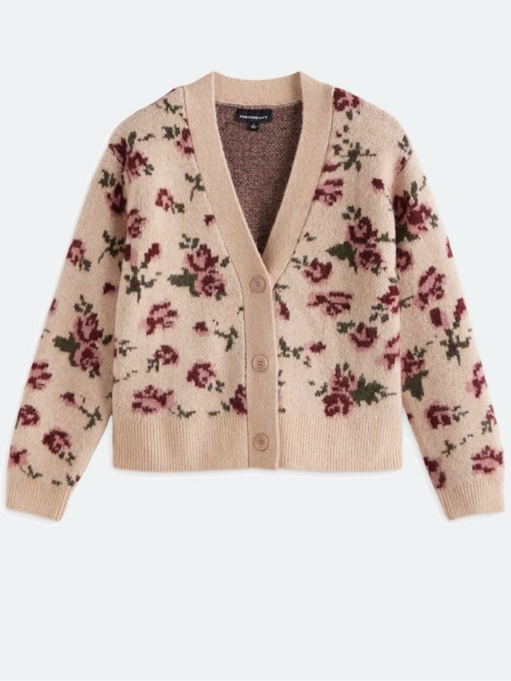 Fortune + Ivy Molly Button Front Floral Cardigan Size Small